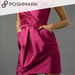 Alexia Admor Hot Pink Belted Strapless Dress